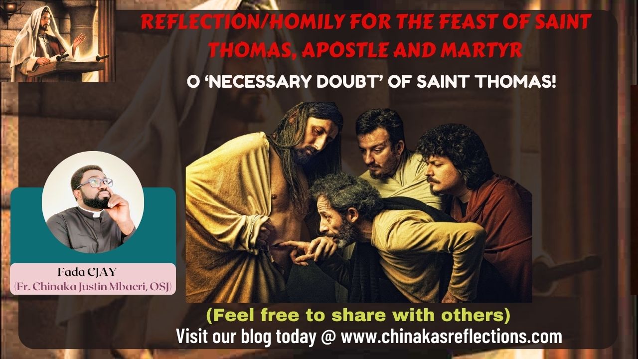 REFLECTION/HOMILY FOR THE FEAST OF SAINT THOMAS, APOSTLE AND MARTYR ...